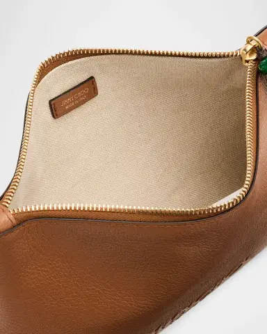 Jimmy Choo Zipped Leather Flat Pouch | Thumbnail 3 Jimmy Choo Zipped Leather Flat Pouch | Thumbnail 3