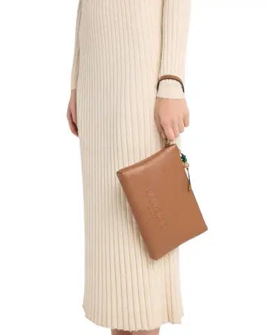 Jimmy Choo Zipped Leather Flat Pouch | Thumbnail 1 Jimmy Choo Zipped Leather Flat Pouch | Thumbnail 1