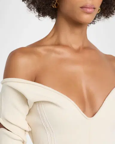 Bottega Veneta Off-The-Shoulder Midi Sweater Dress | Thumbnail 4 Bottega Veneta Off-The-Shoulder Midi Sweater Dress | Thumbnail 4