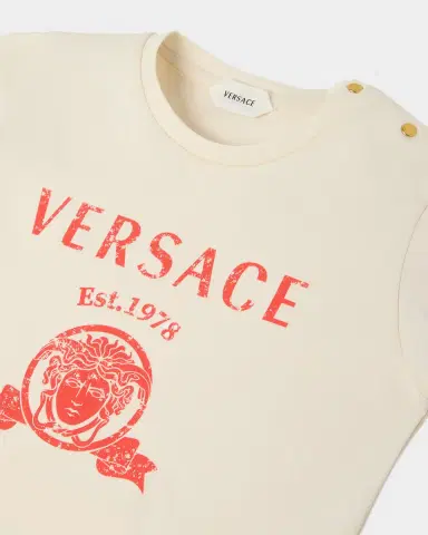 Versace Girl's Logo Printed Jersey T-Shirt | Thumbnail 3 Versace Girl's Logo Printed Jersey T-Shirt | Thumbnail 3