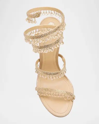 René Caovilla 105mm Chandelier Satin Snake Ankle Wrap Sandals | Thumbnail 3 René Caovilla 105mm Chandelier Satin Snake Ankle Wrap Sandals | Thumbnail 3