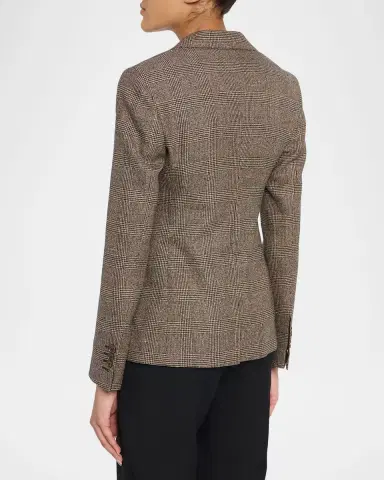 Burberry Prince of Wales Check Wool-Linen Single-Breasted Jacket | Thumbnail 2 Burberry Prince of Wales Check Wool-Linen Single-Breasted Jacket | Thumbnail 2