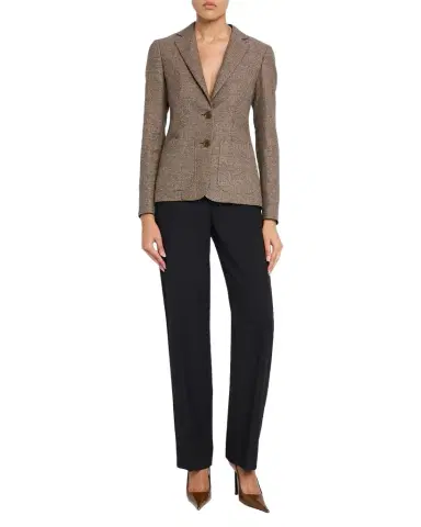 Burberry Prince of Wales Check Wool-Linen Single-Breasted Jacket | Thumbnail 1 Burberry Prince of Wales Check Wool-Linen Single-Breasted Jacket | Thumbnail 1