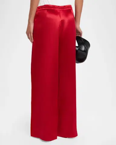 CYNTHIA ROWLEY Wide-Leg Snap Silk Pants | Thumbnail 3 CYNTHIA ROWLEY Wide-Leg Snap Silk Pants | Thumbnail 3