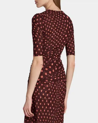 Stella McCartney Polka Dot Mesh Elbow-Sleeve Top | Thumbnail 2 Stella McCartney Polka Dot Mesh Elbow-Sleeve Top | Thumbnail 2