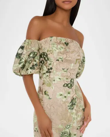Milly Nene Embroidered Off-Shoulder Maxi Dress | Thumbnail 5 Milly Nene Embroidered Off-Shoulder Maxi Dress | Thumbnail 5
