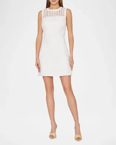 Milly Moira Sleeveless Lace Mini Dress | Thumbnail 2 Milly Moira Sleeveless Lace Mini Dress | Thumbnail 2
