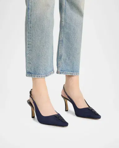 Manolo Blahnik 70mm Alexapla Suede Slingback Pumps | Thumbnail 2 Manolo Blahnik 70mm Alexapla Suede Slingback Pumps | Thumbnail 2