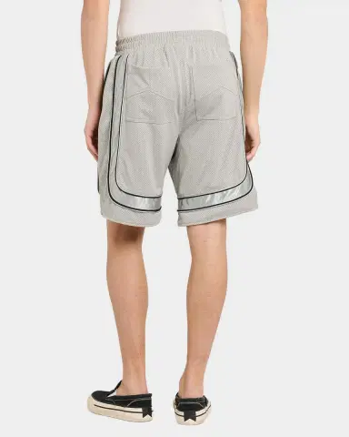 Rhude Men's Baggy Mesh Collegiate Logo Drawstring Shorts | Thumbnail 2 Rhude Men's Baggy Mesh Collegiate Logo Drawstring Shorts | Thumbnail 2