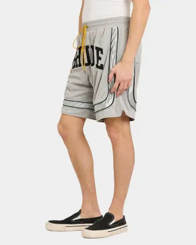 Rhude Men's Baggy Mesh Collegiate Logo Drawstring Shorts | Thumbnail 5 Rhude Men's Baggy Mesh Collegiate Logo Drawstring Shorts | Thumbnail 5