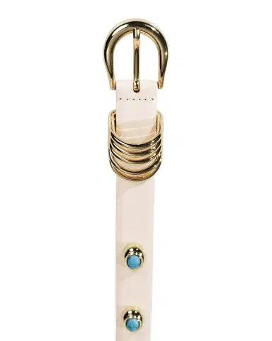 Déhanche Hollyhock Stone Tiger's Eye & 24K Gold-Plated Leather Belt | Thumbnail 1 Déhanche Hollyhock Stone Tiger's Eye & 24K Gold-Plated Leather Belt | Thumbnail 1