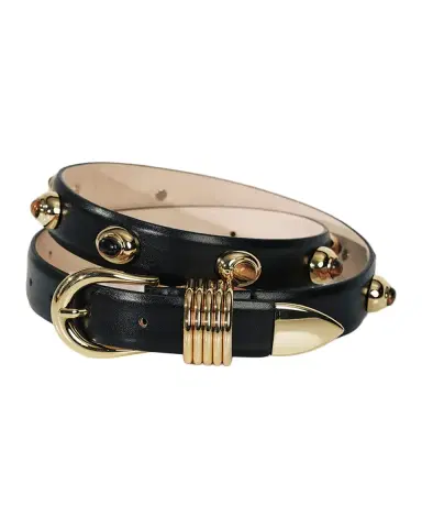 Déhanche Hollyhock Stone Tiger's Eye & 24K Gold-Plated Leather Belt | Thumbnail 2 Déhanche Hollyhock Stone Tiger's Eye & 24K Gold-Plated Leather Belt | Thumbnail 2