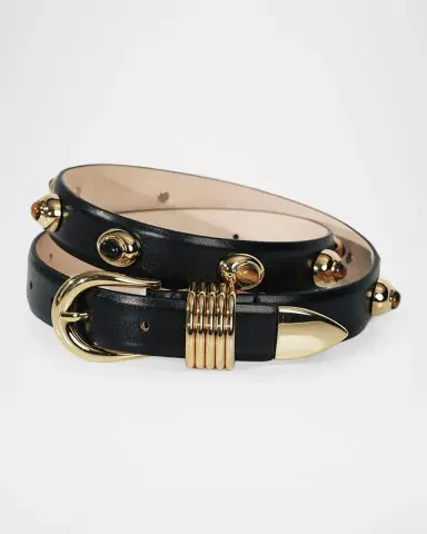 Déhanche Hollyhock Stone Tiger's Eye & 24K Gold-Plated Leather Belt | Thumbnail 3 Déhanche Hollyhock Stone Tiger's Eye & 24K Gold-Plated Leather Belt | Thumbnail 3