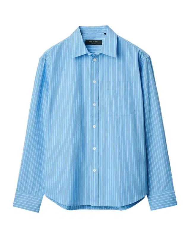 Men 's Relaxed Cotton Pinstripe Sport Shirt Men 's Relaxed Cotton Pinstripe Sport Shirt