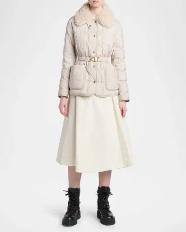Moncler Cygnes Belted Short Down Jacket | Thumbnail 2 Moncler Cygnes Belted Short Down Jacket | Thumbnail 2