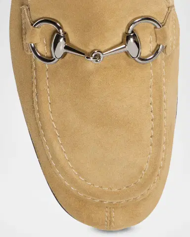 Gucci Jordaan Soft Suede Loafers with Horsebit | Thumbnail 3 Gucci Jordaan Soft Suede Loafers with Horsebit | Thumbnail 3