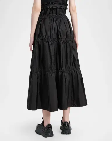 Moncler Tiered Nylon Midi Skirt | Thumbnail 3 Moncler Tiered Nylon Midi Skirt | Thumbnail 3
