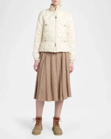 Moncler Check Pleated Wool Midi Skirt | Thumbnail 2 Moncler Check Pleated Wool Midi Skirt | Thumbnail 2