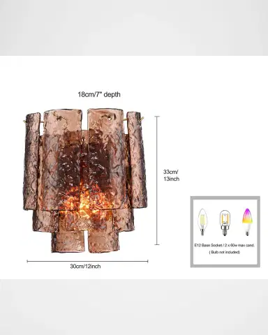 Arabela Lighting Fire and Ice 13" 2-Light Wall Sconce | Thumbnail 5 Arabela Lighting Fire and Ice 13" 2-Light Wall Sconce | Thumbnail 5