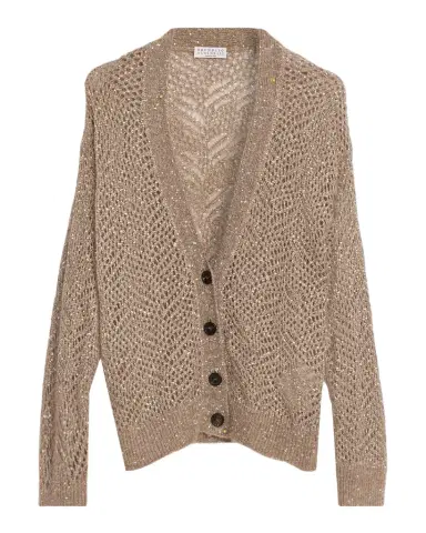 Brunello Cucinelli Sequined Mesh-Knit Cardigan | Thumbnail 1 Brunello Cucinelli Sequined Mesh-Knit Cardigan | Thumbnail 1