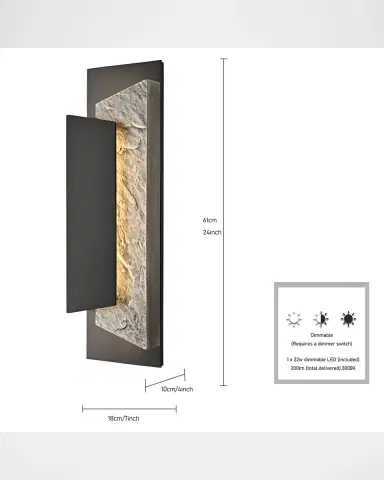 Arabela Lighting Meld 24" Outdoor LED Wall Sconce | Thumbnail 6 Arabela Lighting Meld 24" Outdoor LED Wall Sconce | Thumbnail 6