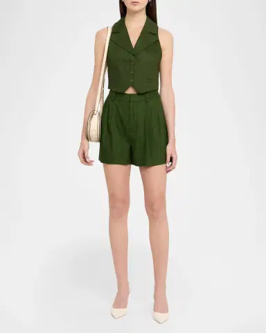 Alice + Olivia Donna Linen-Blend Vest | Thumbnail 2 Alice + Olivia Donna Linen-Blend Vest | Thumbnail 2