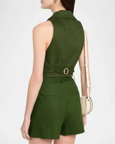 Alice + Olivia Donna Linen-Blend Vest | Thumbnail 3 Alice + Olivia Donna Linen-Blend Vest | Thumbnail 3
