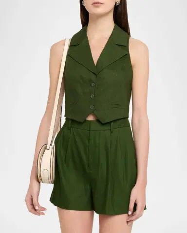 Alice + Olivia Donna Linen-Blend Vest | Thumbnail 4 Alice + Olivia Donna Linen-Blend Vest | Thumbnail 4