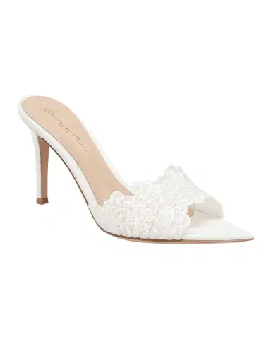 Gianvito Rossi 85mm Yvonne Embroidered Mesh Mules | Thumbnail 1 Gianvito Rossi 85mm Yvonne Embroidered Mesh Mules | Thumbnail 1