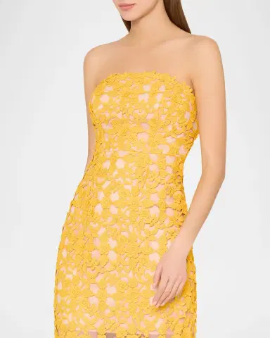 Milly Kait Strapless Crochet Lace Midi Dress | Thumbnail 4 Milly Kait Strapless Crochet Lace Midi Dress | Thumbnail 4