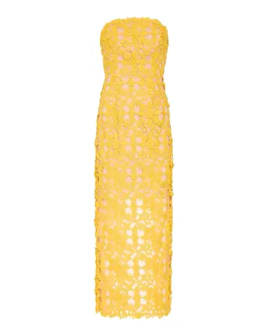 Milly Kait Strapless Crochet Lace Midi Dress | Thumbnail 1 Milly Kait Strapless Crochet Lace Midi Dress | Thumbnail 1