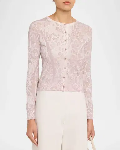 Vince Floral Knit Cardigan | Thumbnail 4 Vince Floral Knit Cardigan | Thumbnail 4