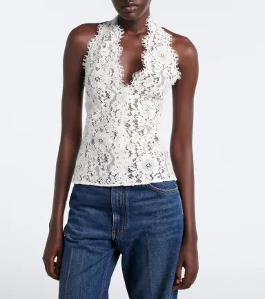 Stella McCartney Halterneck cotton-blend lace top | Thumbnail 4 Stella McCartney Halterneck cotton-blend lace top | Thumbnail 4