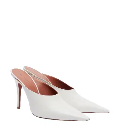 Amina Muaddi Felicia leather mules | Thumbnail 1 Amina Muaddi Felicia leather mules | Thumbnail 1