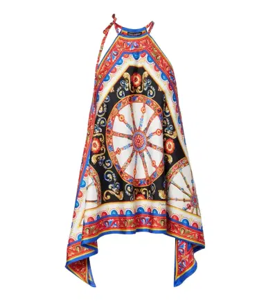 Dolce & Gabbana Carretto silk twill halterneck top | Thumbnail 1 Dolce & Gabbana Carretto silk twill halterneck top | Thumbnail 1