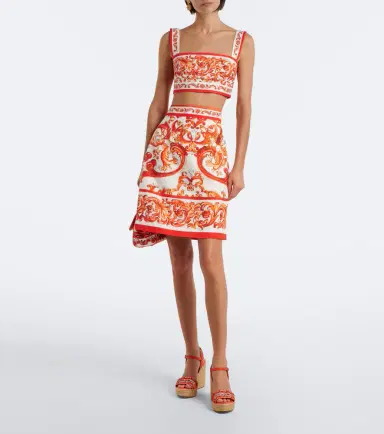 Dolce & Gabbana Majolica cotton and linen-blend miniskirt | Thumbnail 2 Dolce & Gabbana Majolica cotton and linen-blend miniskirt | Thumbnail 2