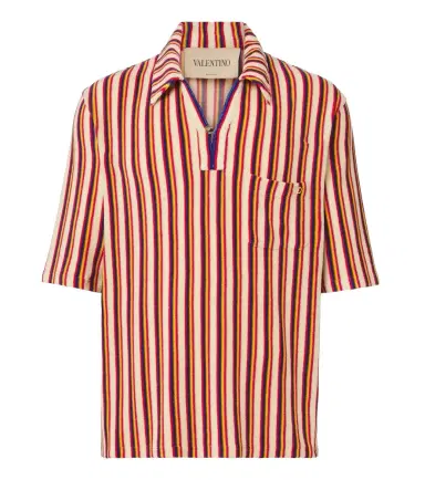 Valentino Striped terry polo shirt | Thumbnail 1 Valentino Striped terry polo shirt | Thumbnail 1