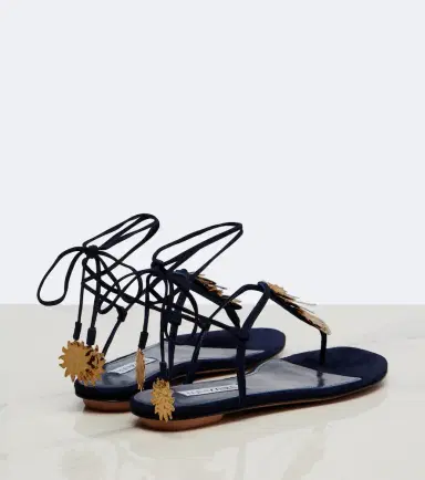 Aquazzura Night Stars embellished suede thong sandals | Thumbnail 2 Aquazzura Night Stars embellished suede thong sandals | Thumbnail 2