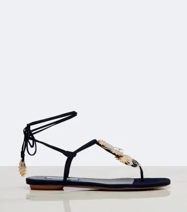 Aquazzura Night Stars embellished suede thong sandals | Thumbnail 4 Aquazzura Night Stars embellished suede thong sandals | Thumbnail 4