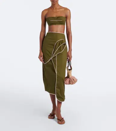 Adriana Degreas Ruffled cotton-blend midi skirt | Thumbnail 2 Adriana Degreas Ruffled cotton-blend midi skirt | Thumbnail 2