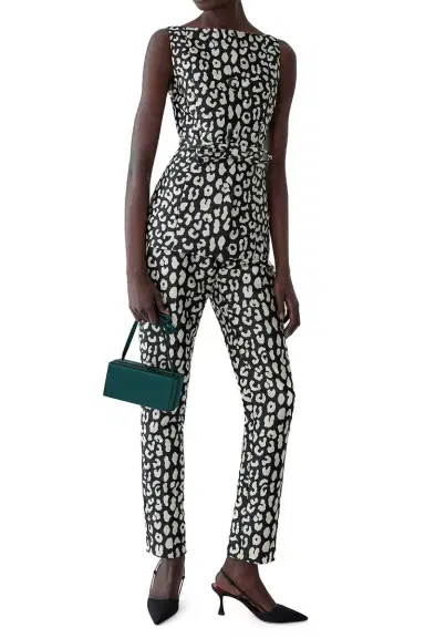 Carolina Herrera Cigarette Pant - Black Ivory | Thumbnail 2 Carolina Herrera Cigarette Pant - Black Ivory | Thumbnail 2