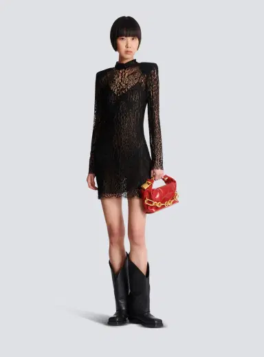 Balmain Leopard pattern lace bodycon dress | Thumbnail 2 Balmain Leopard pattern lace bodycon dress | Thumbnail 2