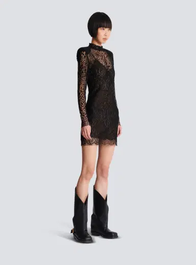 Balmain Leopard pattern lace bodycon dress | Thumbnail 3 Balmain Leopard pattern lace bodycon dress | Thumbnail 3