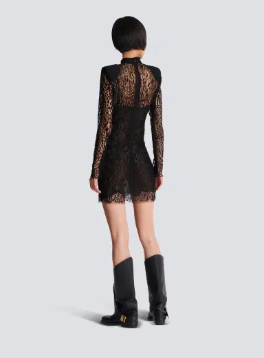 Balmain Leopard pattern lace bodycon dress | Thumbnail 4 Balmain Leopard pattern lace bodycon dress | Thumbnail 4