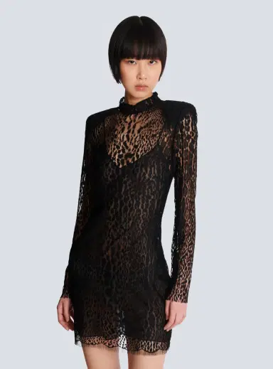Balmain Leopard pattern lace bodycon dress | Thumbnail 5 Balmain Leopard pattern lace bodycon dress | Thumbnail 5
