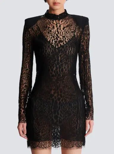 Balmain Leopard pattern lace bodycon dress | Thumbnail 7 Balmain Leopard pattern lace bodycon dress | Thumbnail 7