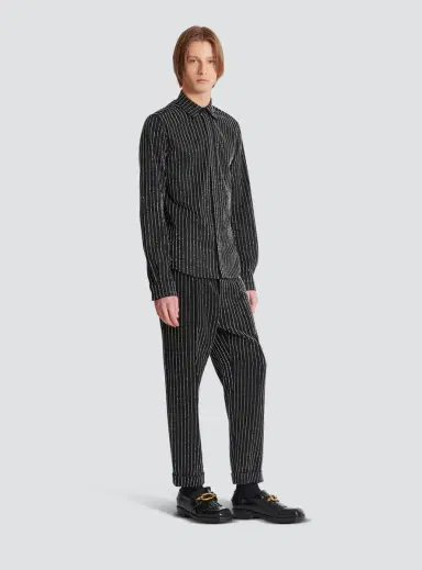 Balmain Cotton shirt with crystal stripes | Thumbnail 3 Balmain Cotton shirt with crystal stripes | Thumbnail 3