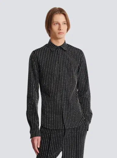 Balmain Cotton shirt with crystal stripes | Thumbnail 5 Balmain Cotton shirt with crystal stripes | Thumbnail 5