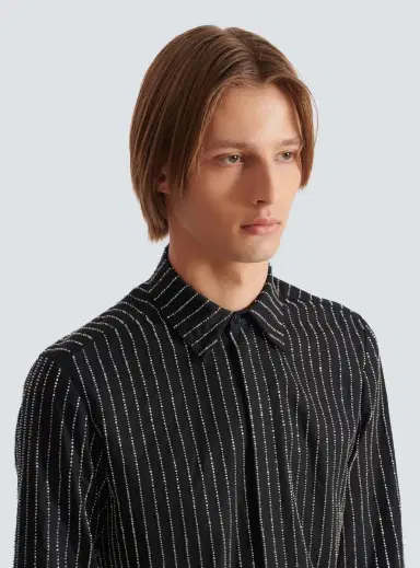 Balmain Cotton shirt with crystal stripes | Thumbnail 6 Balmain Cotton shirt with crystal stripes | Thumbnail 6