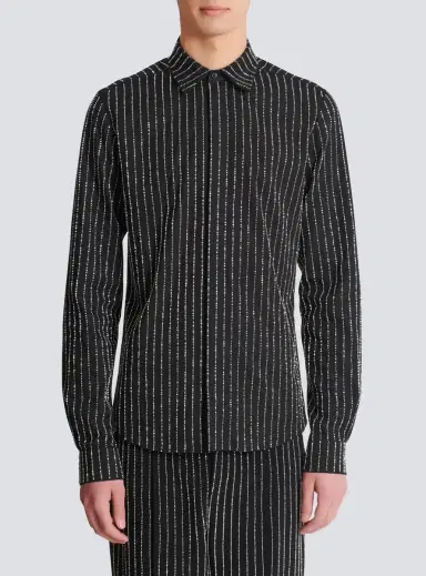 Balmain Cotton shirt with crystal stripes | Thumbnail 7 Balmain Cotton shirt with crystal stripes | Thumbnail 7